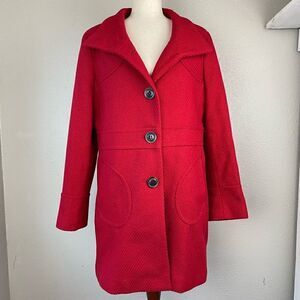 Fleet Street Ltd. Red Wool Blend Overcoat Size L EUC